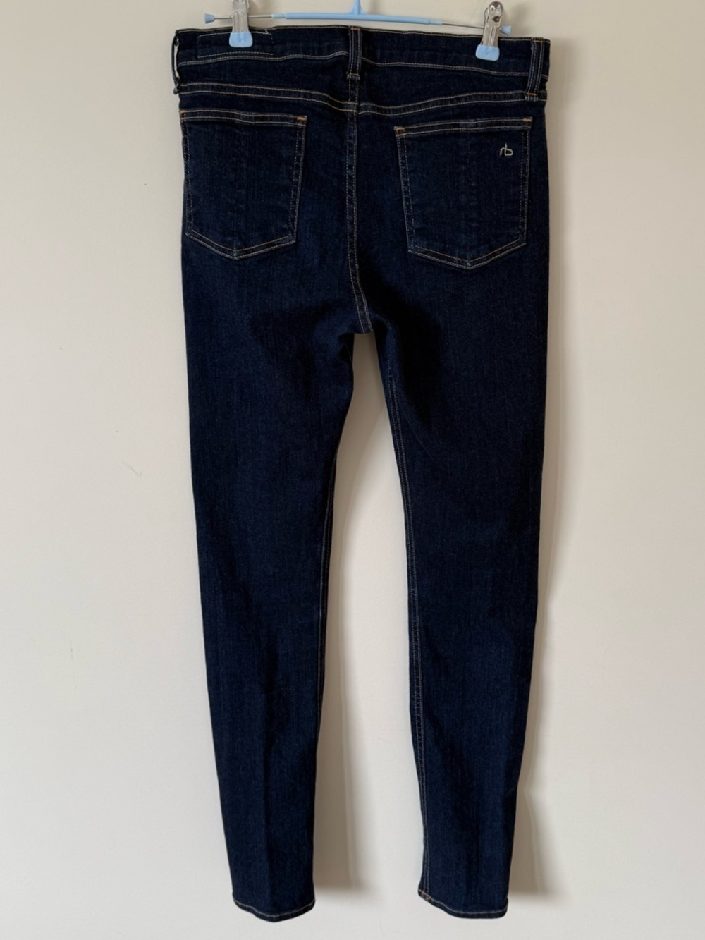 89. | rag & bone | Dark Blue Skinny Jeans with Back Pocket Logo - Picture 3 of 8